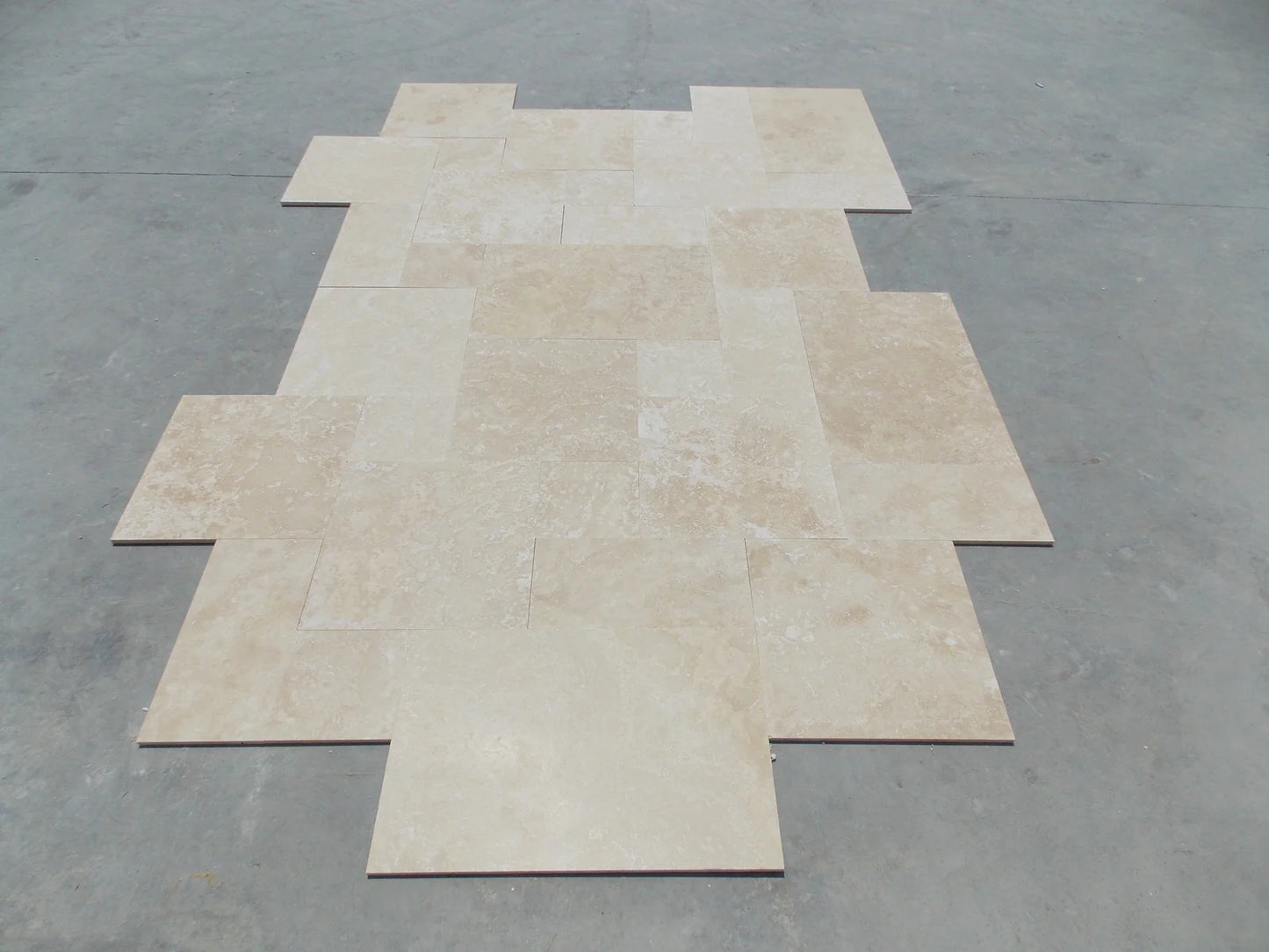 Ivory Travertine Tumbled Versailles Floor Tile