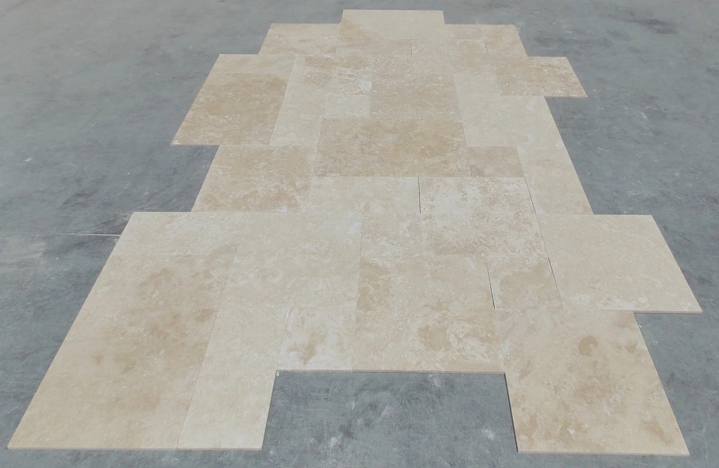 Ivory Travertine Tumbled Versailles Floor Tile
