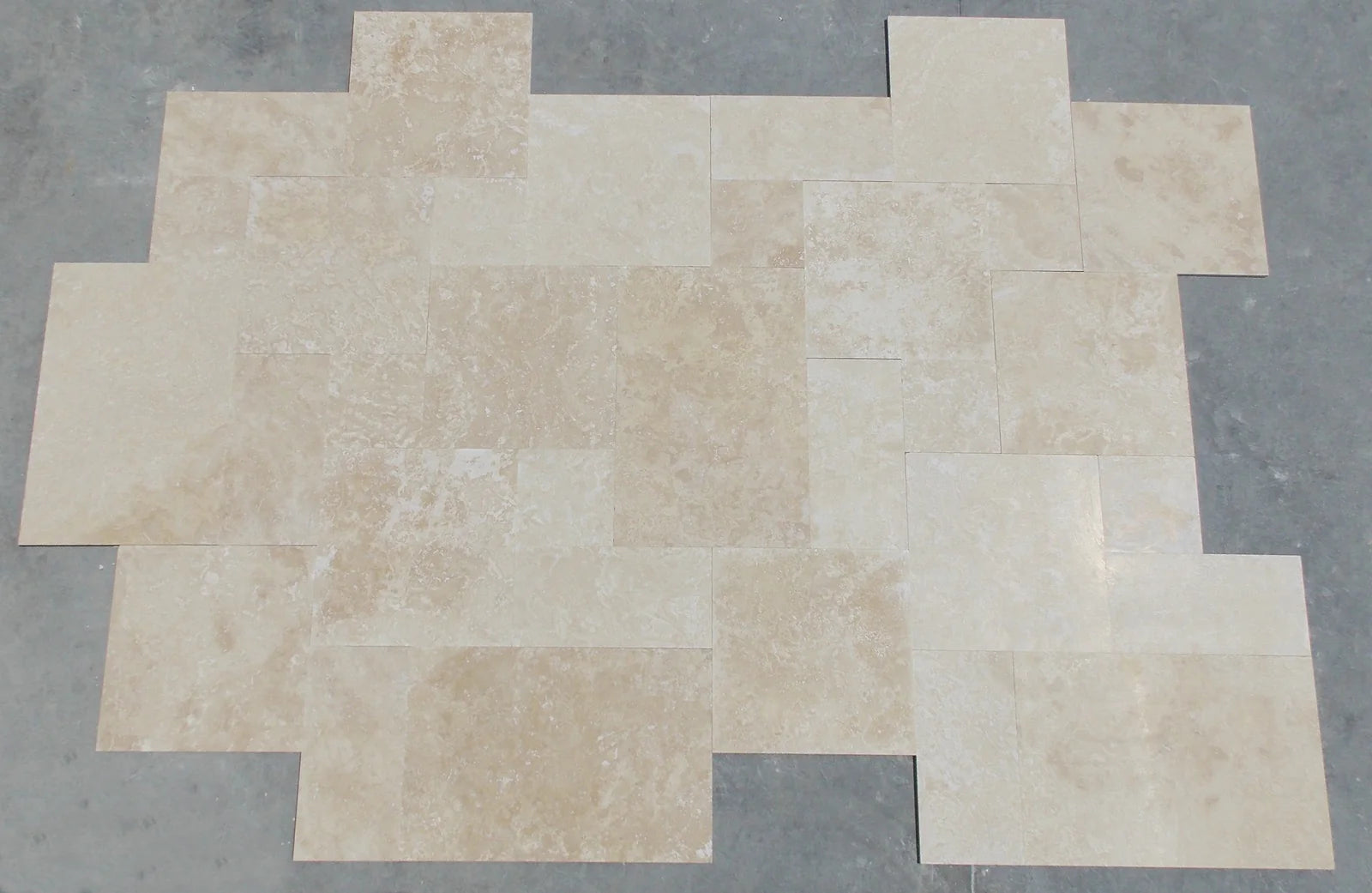 Ivory Travertine Tumbled Versailles Floor Tile