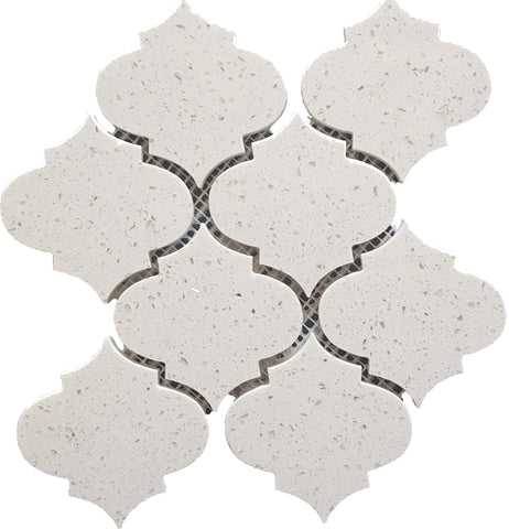 Mosaico de terrazo plateado pulido, farol de 10 cm (arabesco/marroquí/barroco) - Mosaico de 10 cm