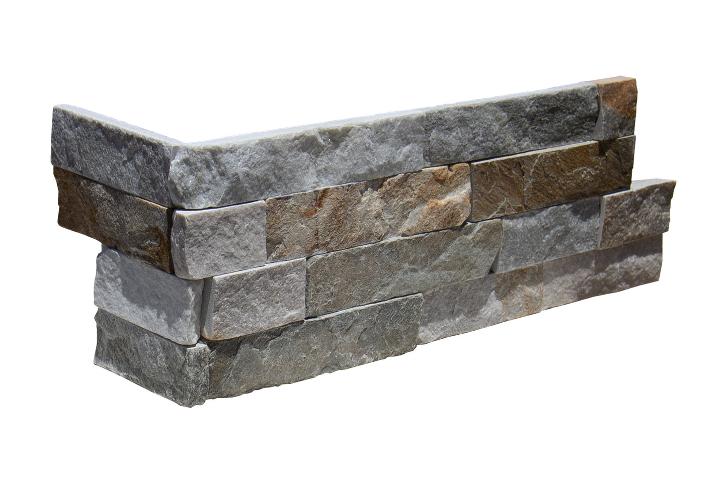 Gold Quartz Quartzite Split Face 6" x 24" Random Ledger Corner