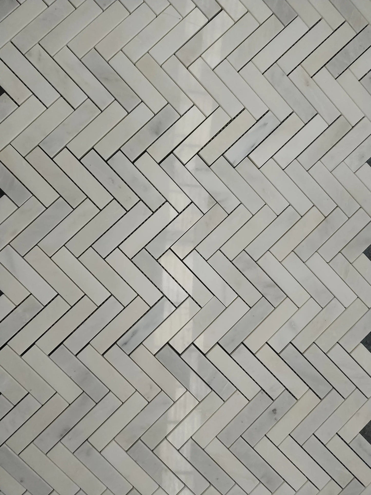 Oriental White Herringbone Mosaic Tile 1x4"