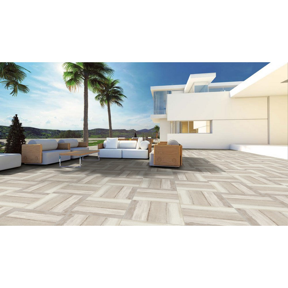 Pavimento de porcelana Palisandro con acabado natural, 24" x 24" 3/4