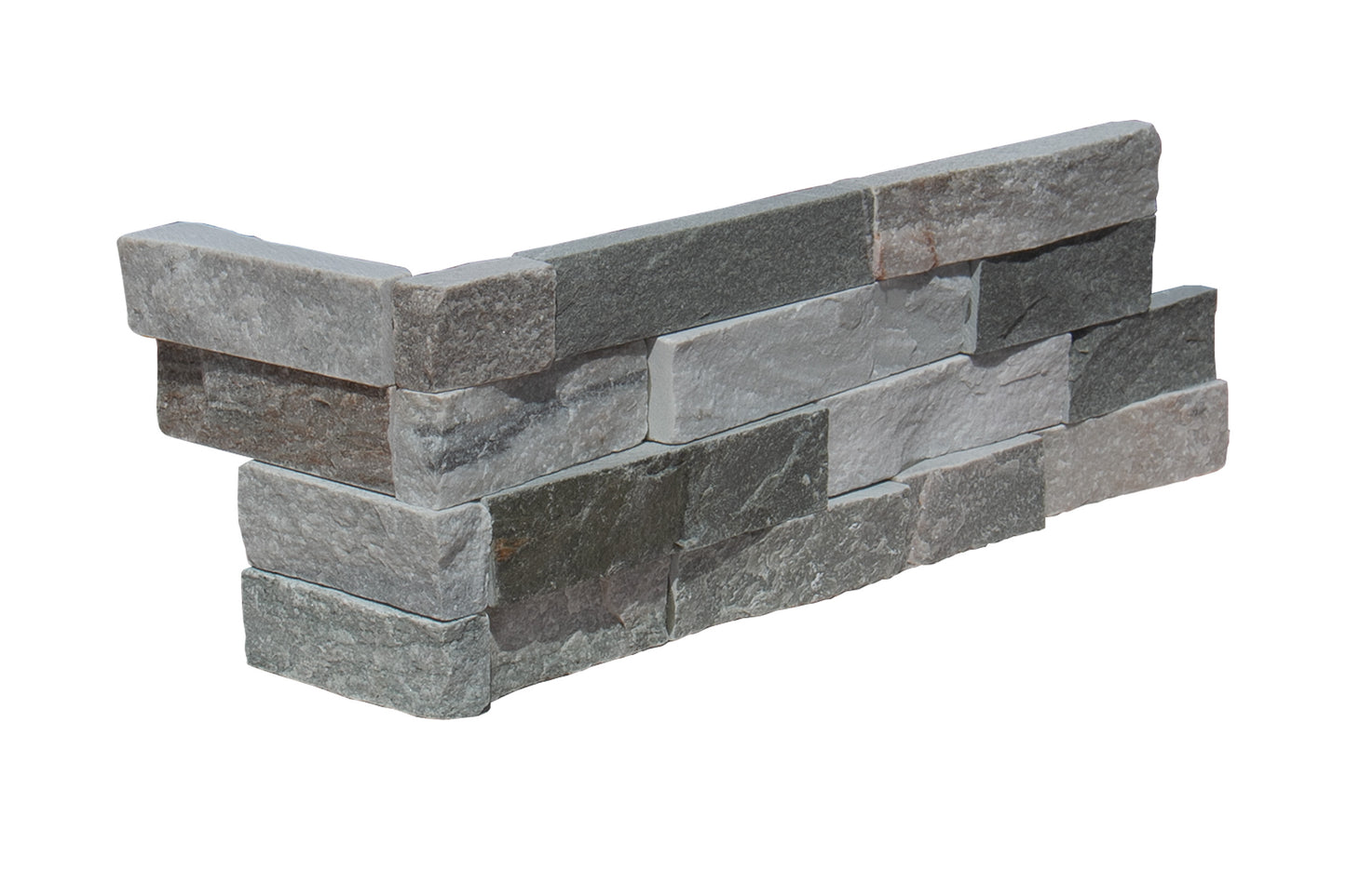 Blue Quartz Quartzite Splitface 6" x 18" 6" Ledger Corner