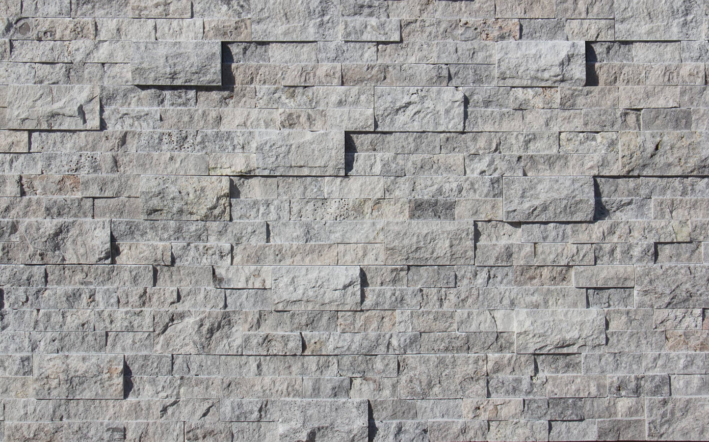 Silver Travertine Split Face 6" x 24" Random Ledger