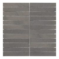 Mosaico de piedra caliza gris topo pulido, 1" x 6" apilado