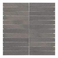 Gray Taupe Limestone Mosaic Honed 1" x 6" Stacked