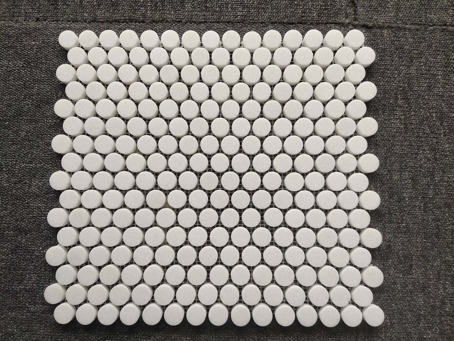 Thassos White 3/8 Penny Round Marble Mosaic Tile