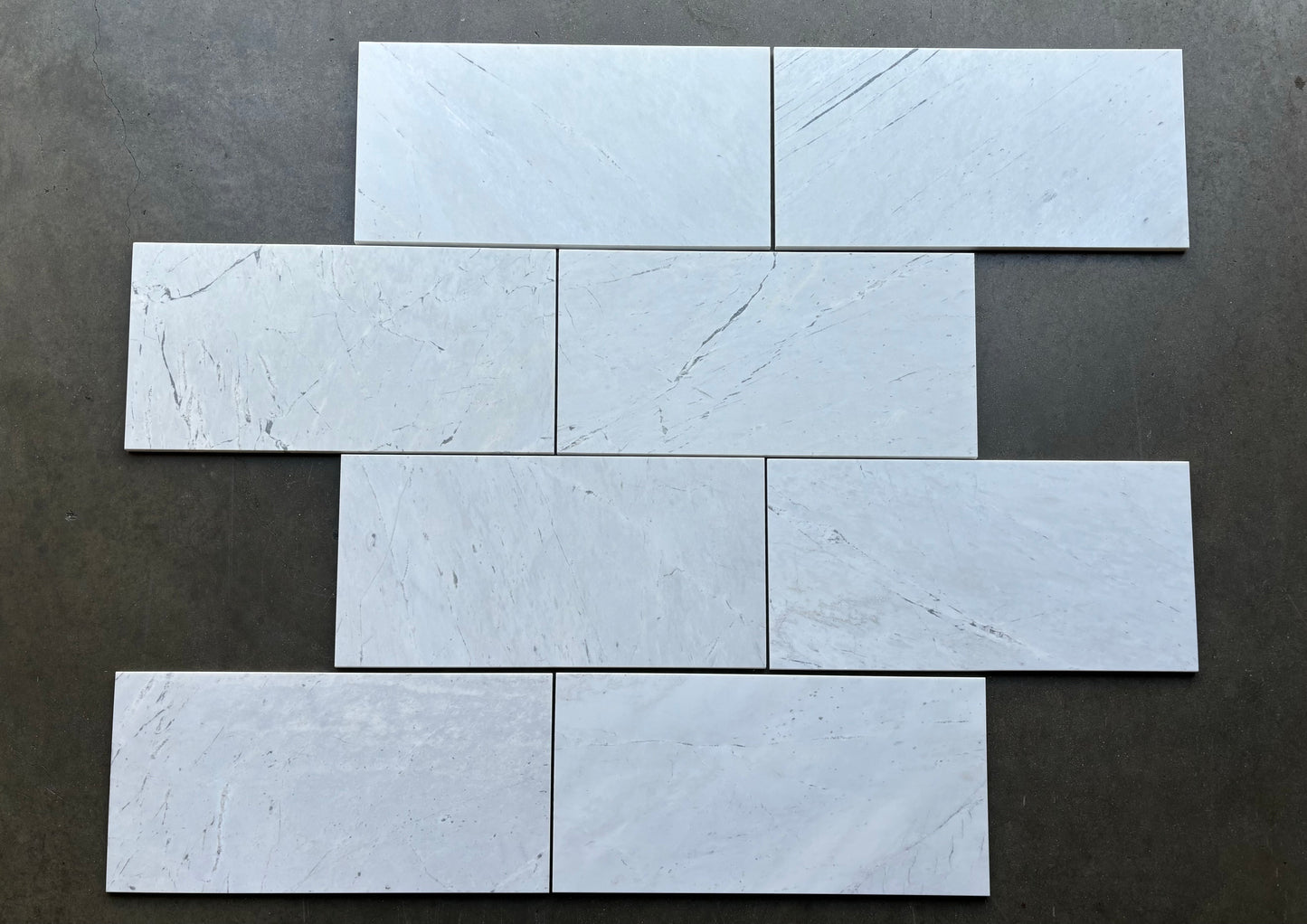 Valentino White Marble Tile Honed 12" x 24" 3/8" Tile