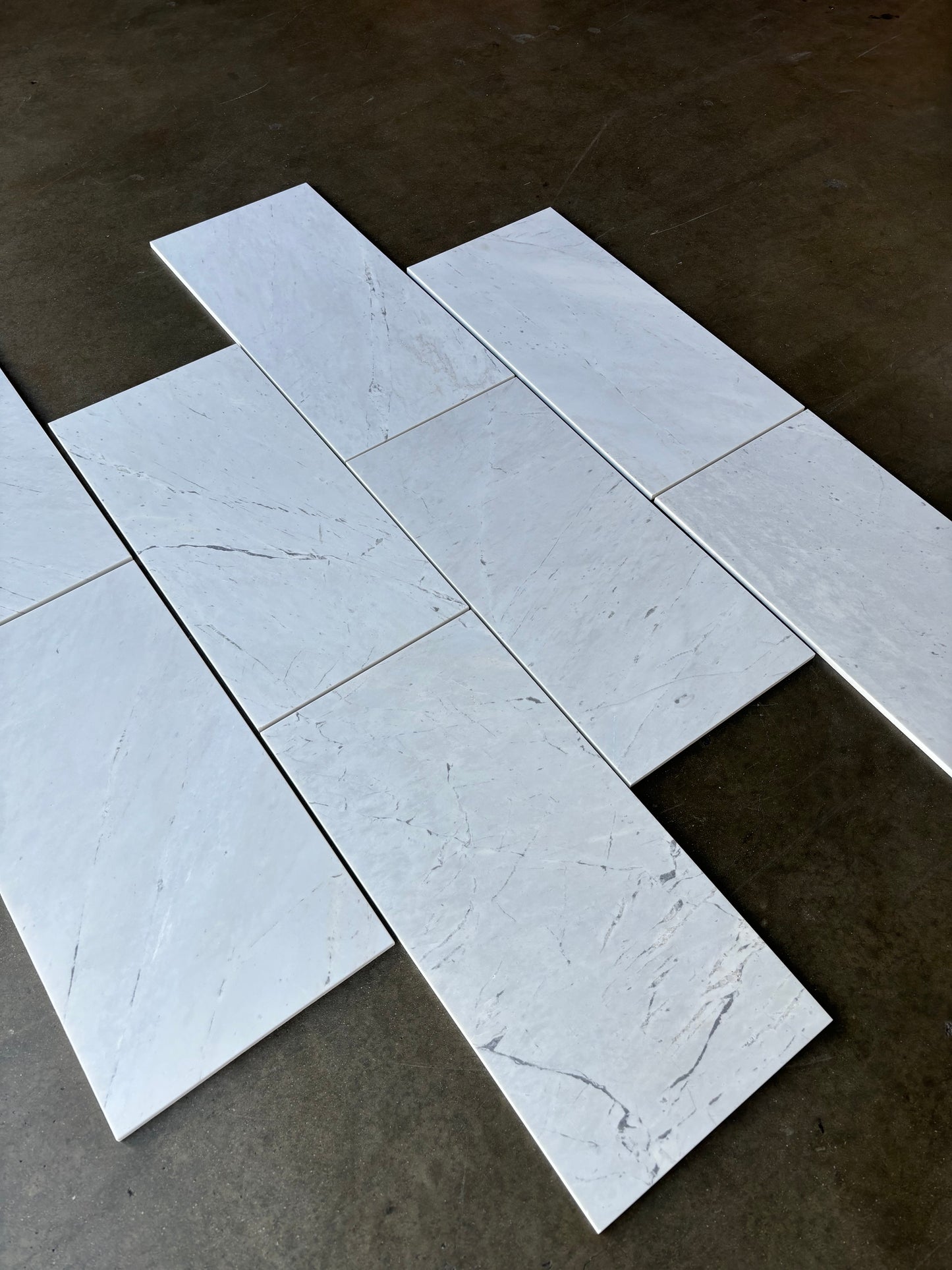 Valentino White Marble Tile Honed 12" x 24" 3/8" Tile