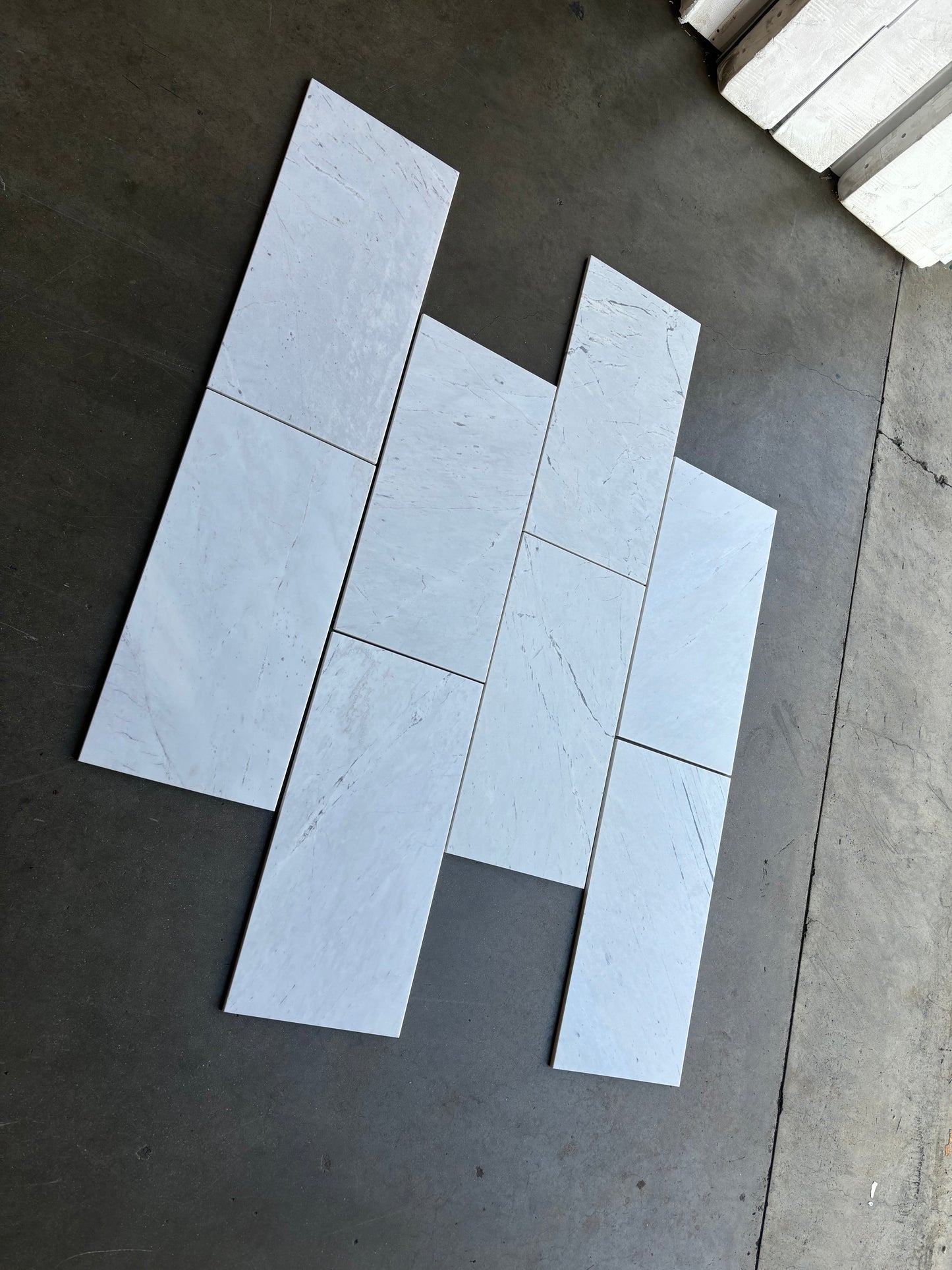 Valentino White Marble Tile Honed 12" x 24" 3/8" Tile