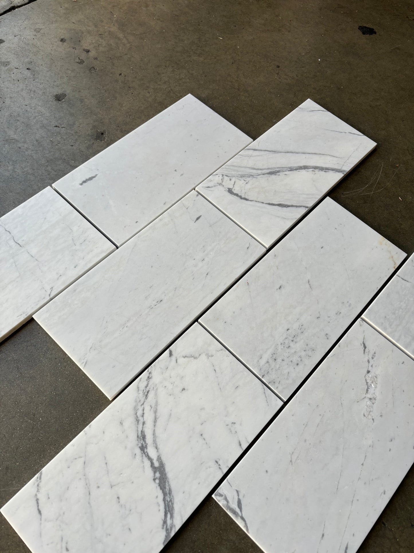 Valentino White Marble Tile Honed 6" x 12" 3/8" Tile
