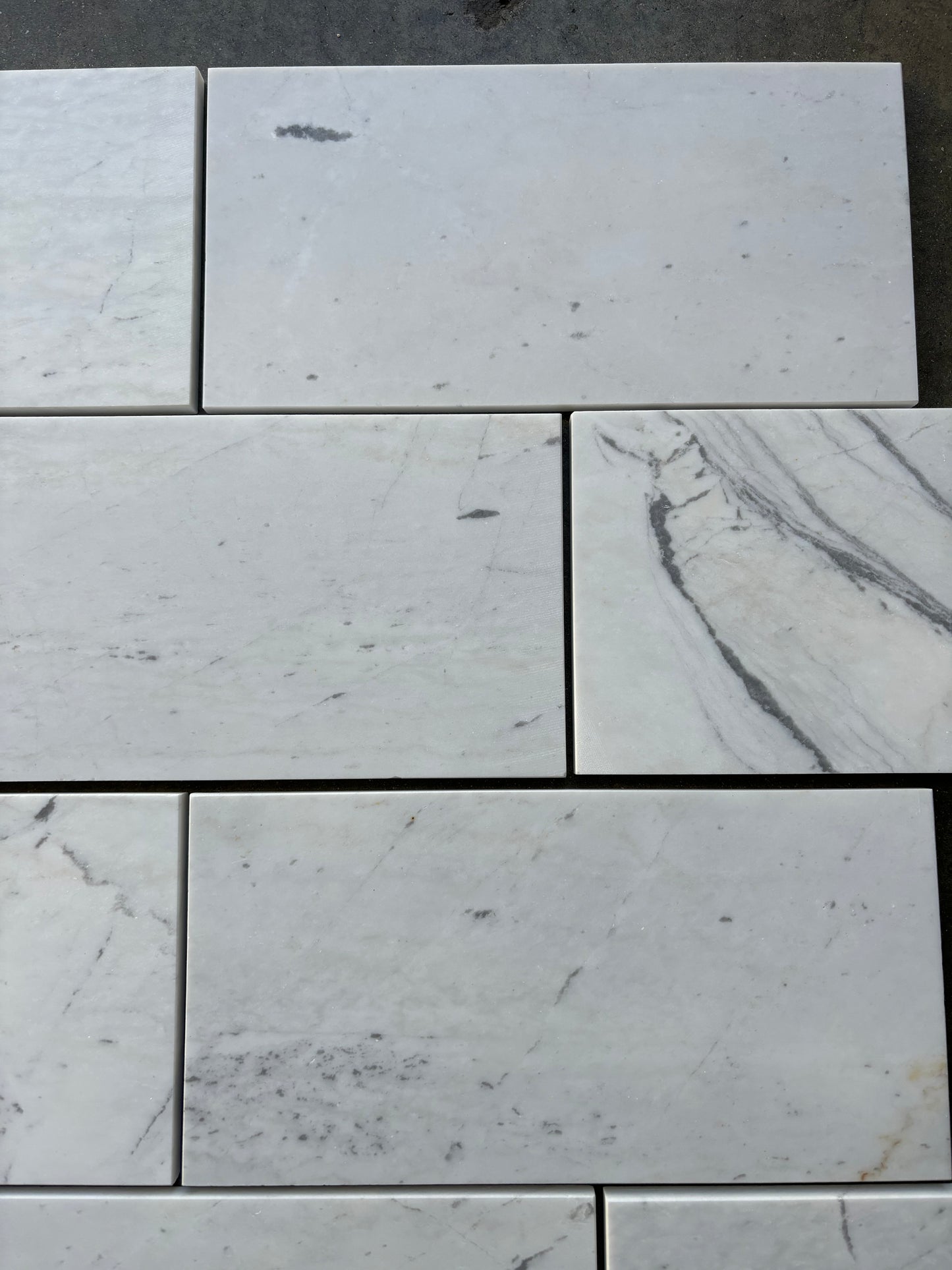 Valentino White Marble Tile Honed 6" x 12" 3/8" Tile