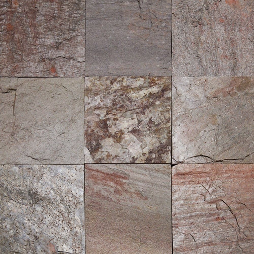 Indian Copper Slate Tile Gauged 12" x 12" Tile