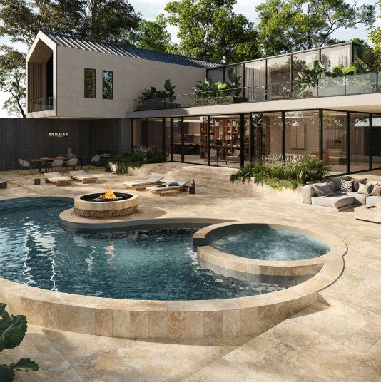 Pavimento de porcelana crema Durango, acabado natural, 24" x 24", 3/4"