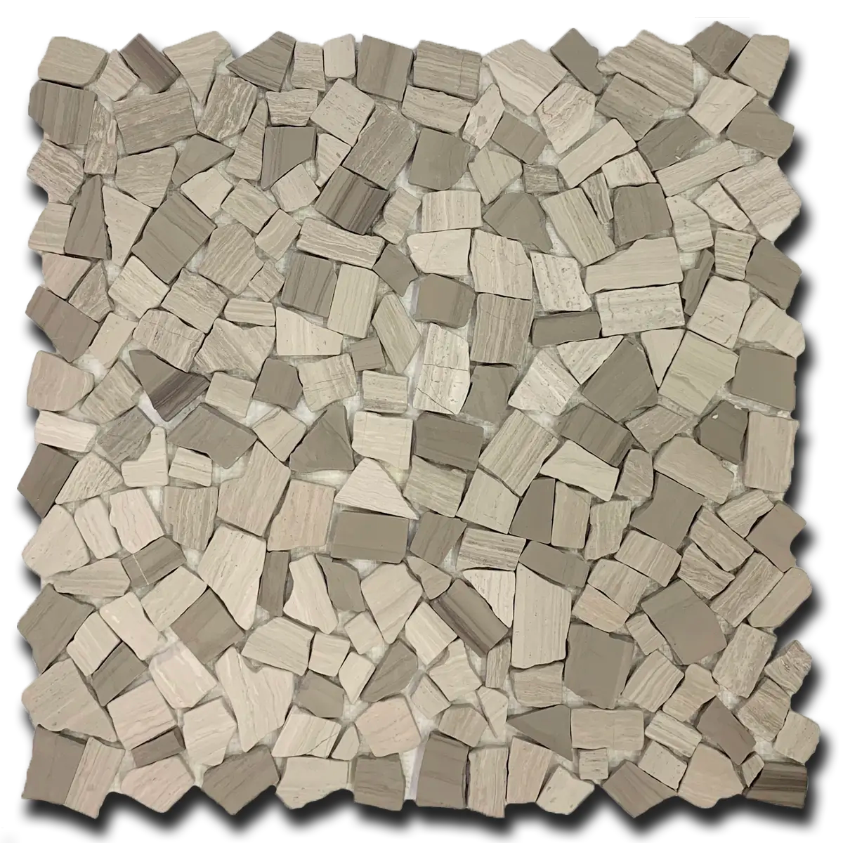 Gray-White Flat Pebble 12" x 12" Mosaic