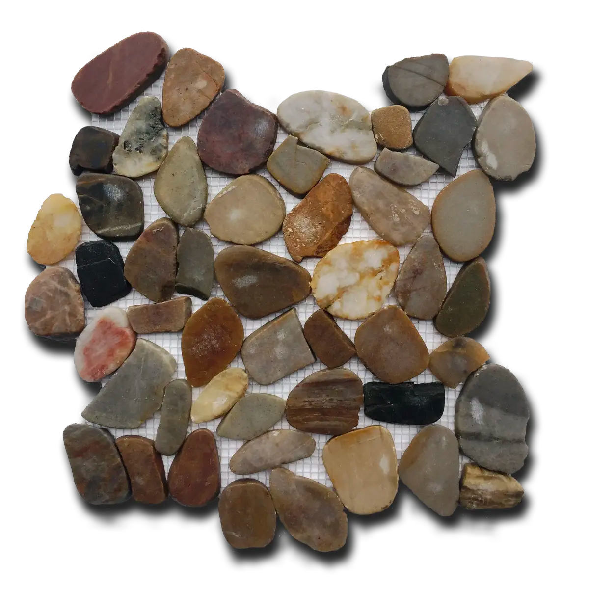 Mix Dark Color Flat Pebble 12" x 12" Mosaic