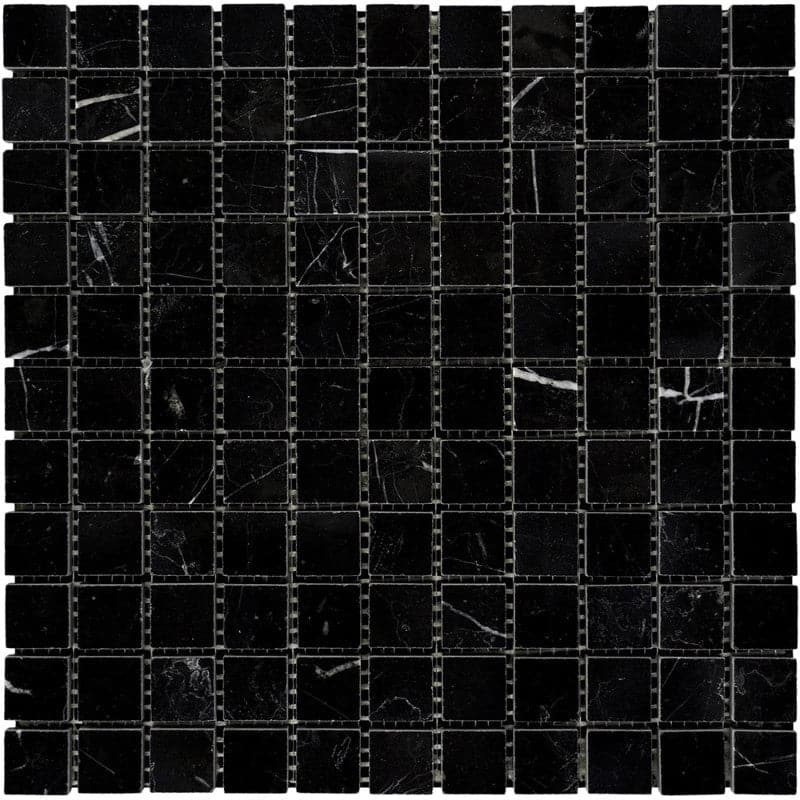 Nero Marquina Square Mosaic Tile 1x1“