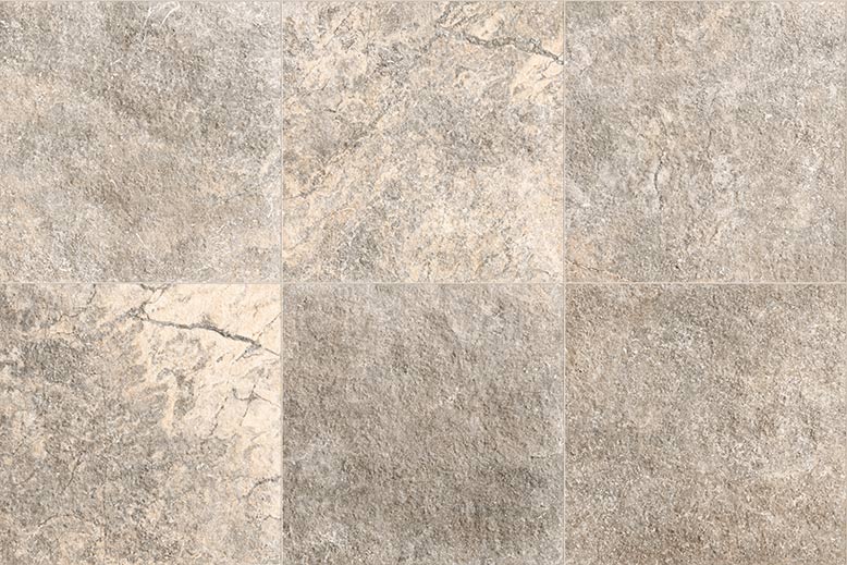 Pavimento de porcelana plateada con acabado natural de 24" x 24" y 3/4"