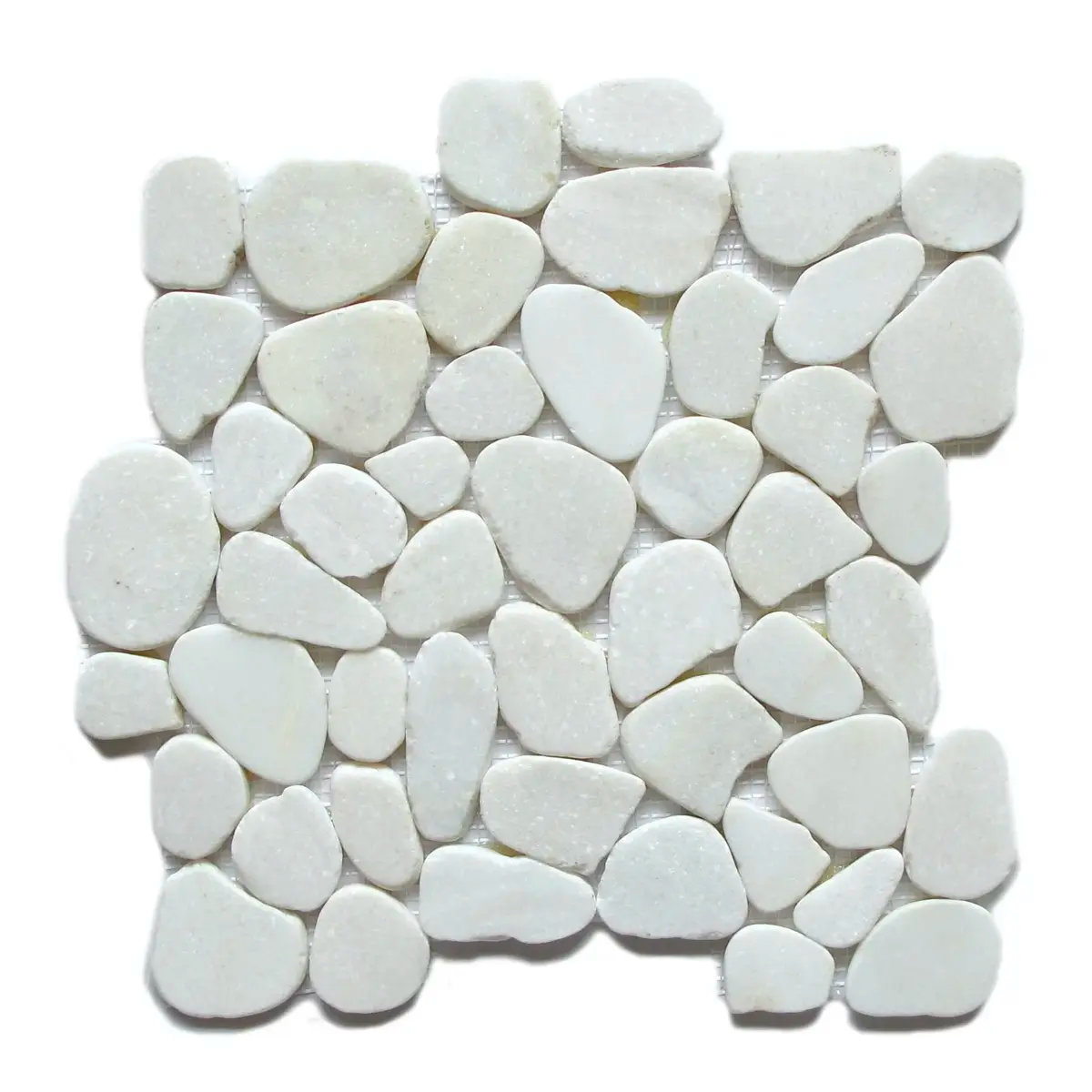 White-Crystal Jade Pebble 12" x 12" Mosaic