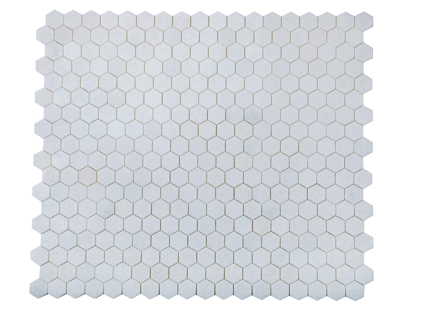 Crystal White Marble Mosaic Honed 2" x 2" 3/8" Hexagon
