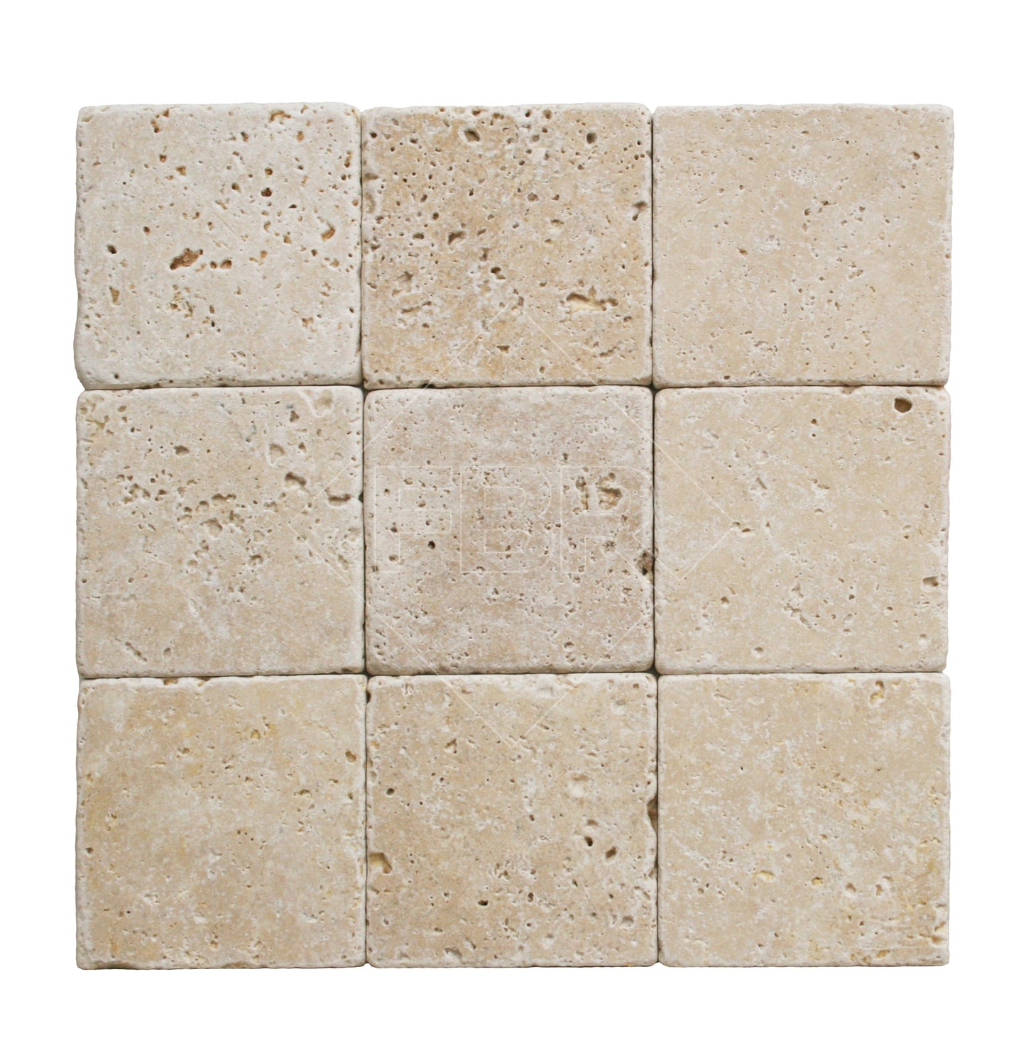 Oyster Travertine Tile 4" X 4" 3/8 Tumbled Tile