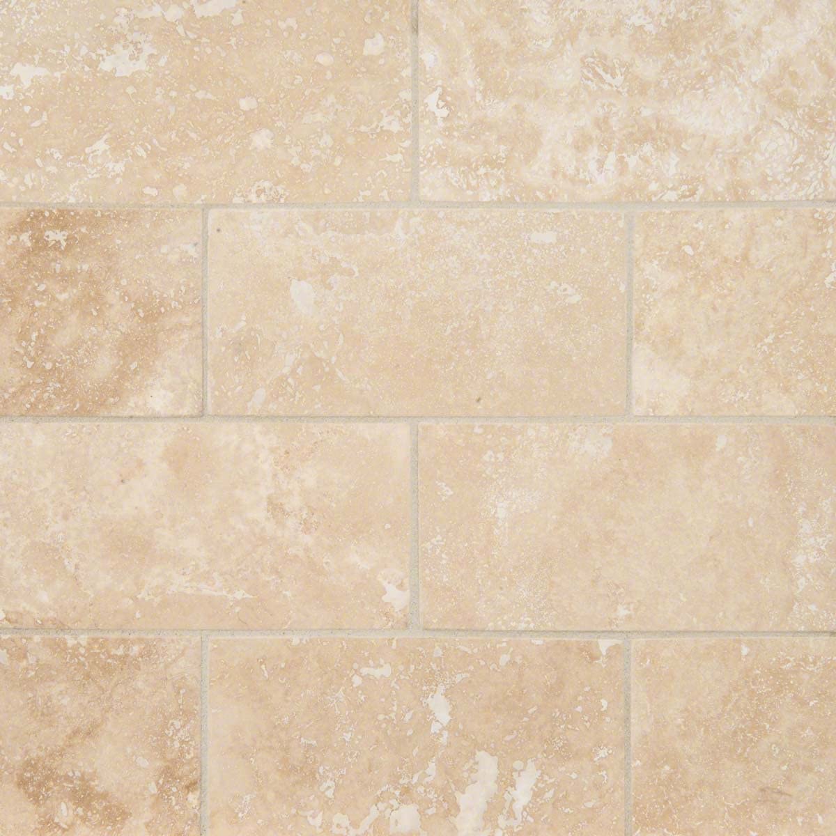 Ivory Travertine Filled & Honed Wall and Floor Tile 3x6"