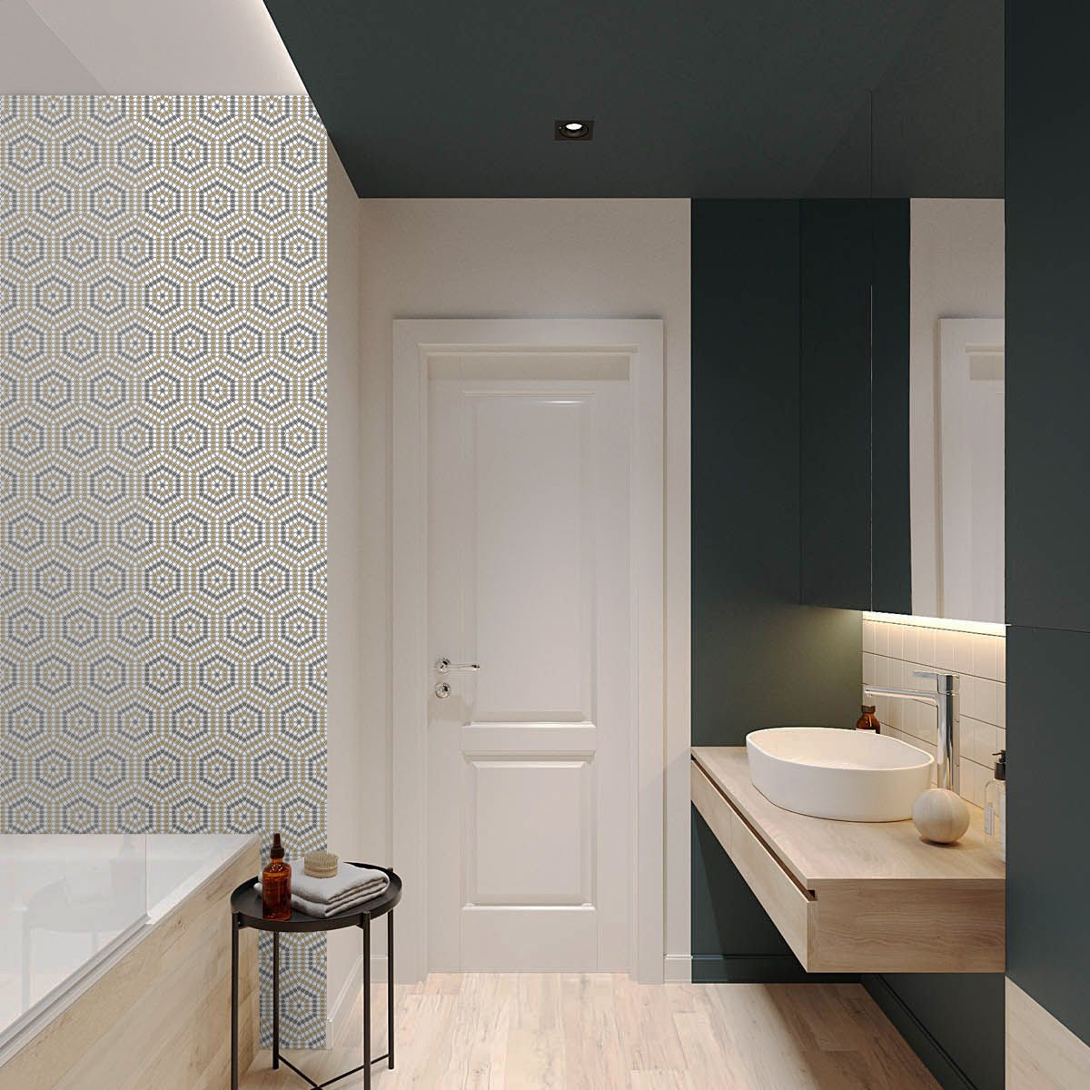 Mosaico para pared y suelo con revestimiento para salpicaduras Geometro de Belfort