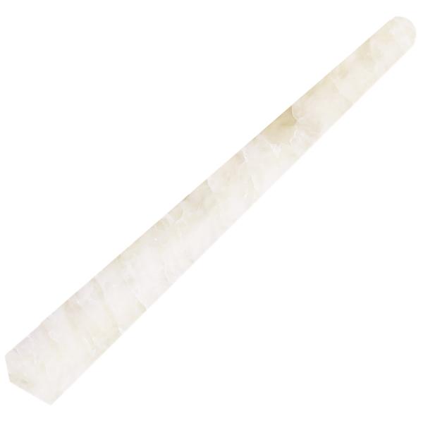 Azulejo de borde de lápiz pulido de ónix blanco de 3/4 x 12 pulgadas