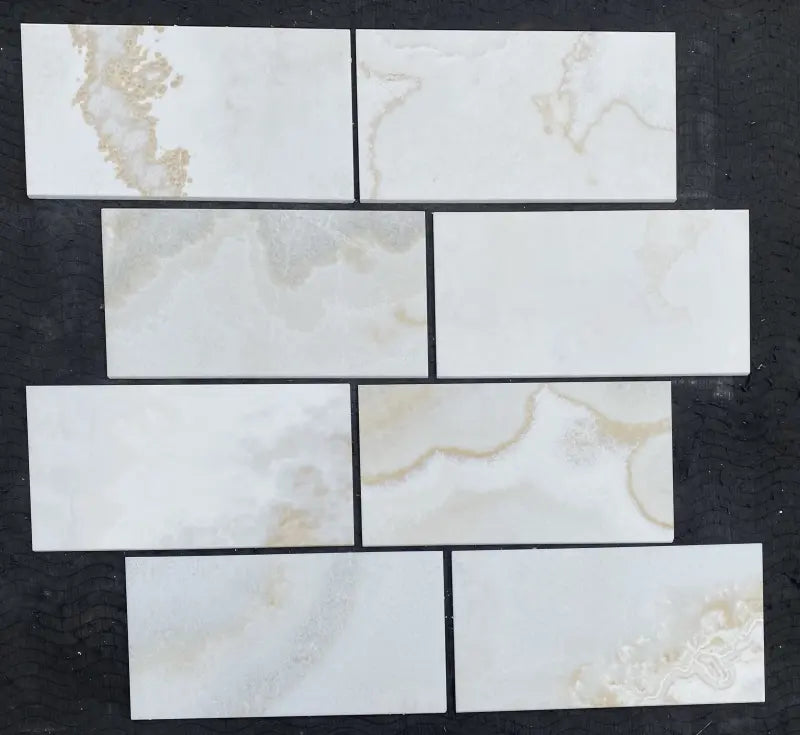 Azulejo pulido para pared y suelo de ónix blanco de 30 x 61 cm