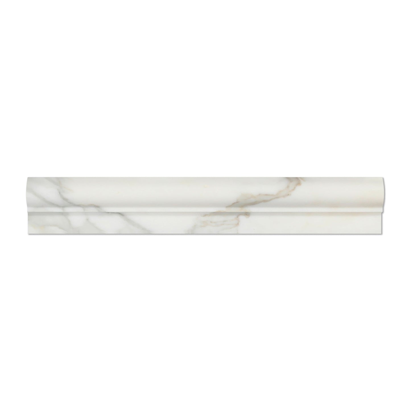 Calacatta Gold Single Step Chair Rail Trim Tile 2x12"