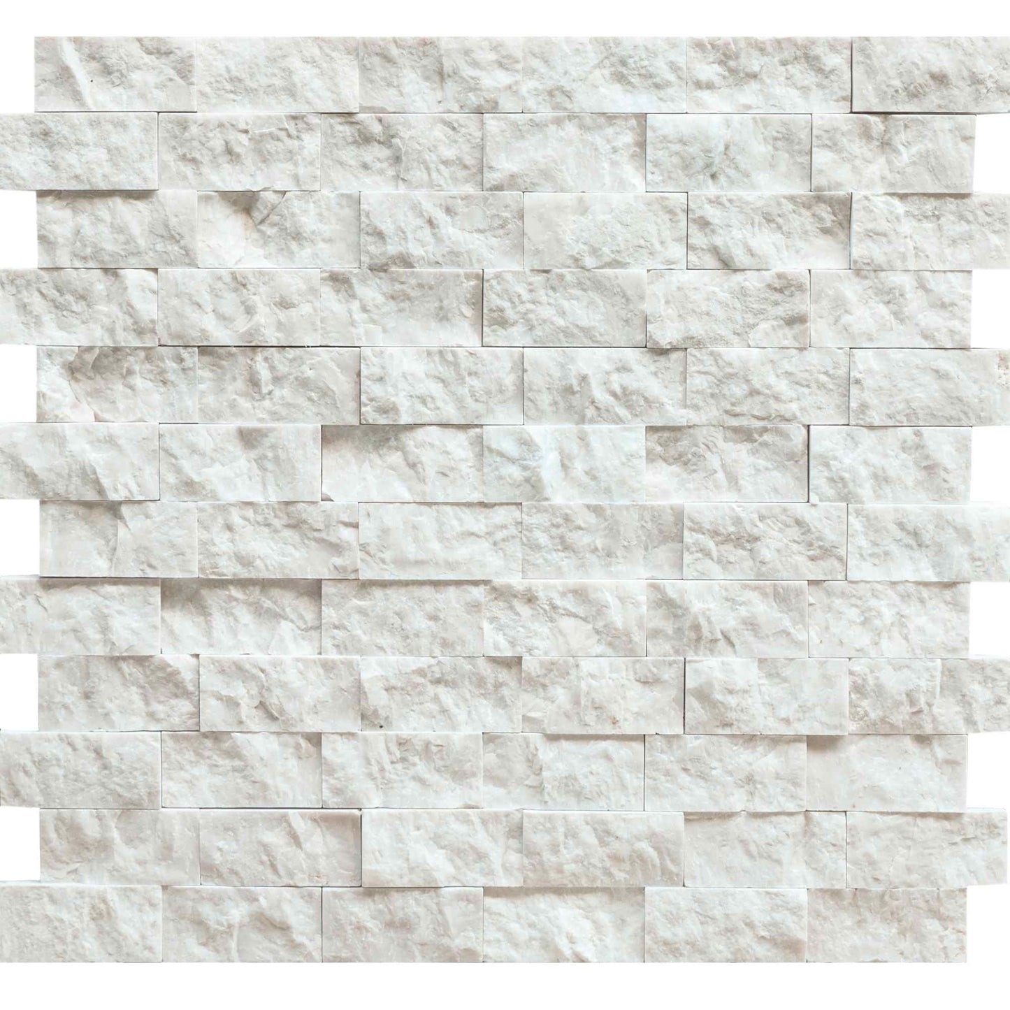 Calacatta Gold Split Faced Brick Mosaic Backsplash Wall Tile 1x2"