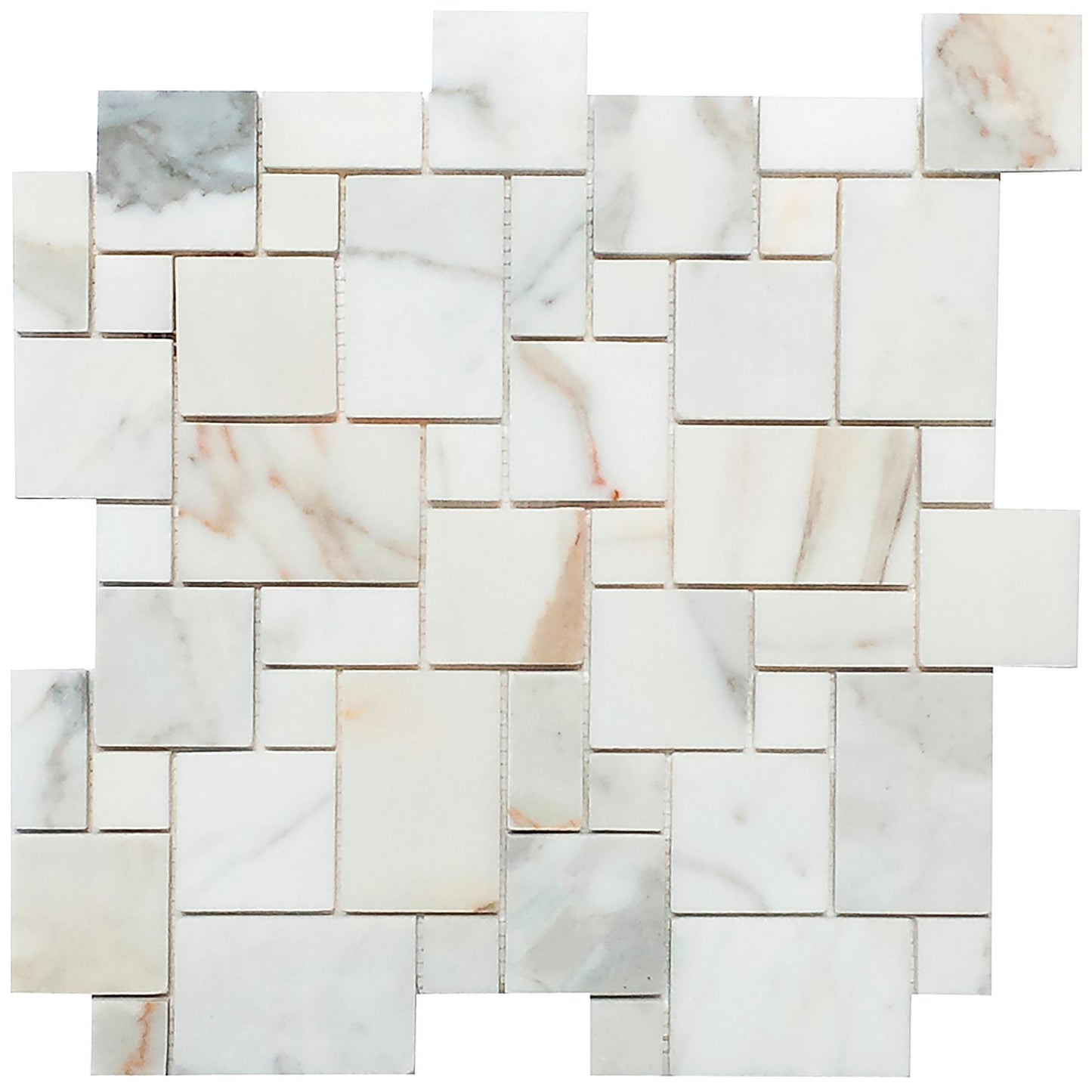 Azulejo de pared con mosaico para salpicadero Calacatta Gold Mini Versailles