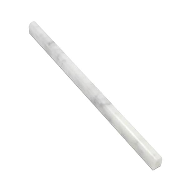 Carrara Italian White Pencil Liner Trim Tile  1/2" x 12"