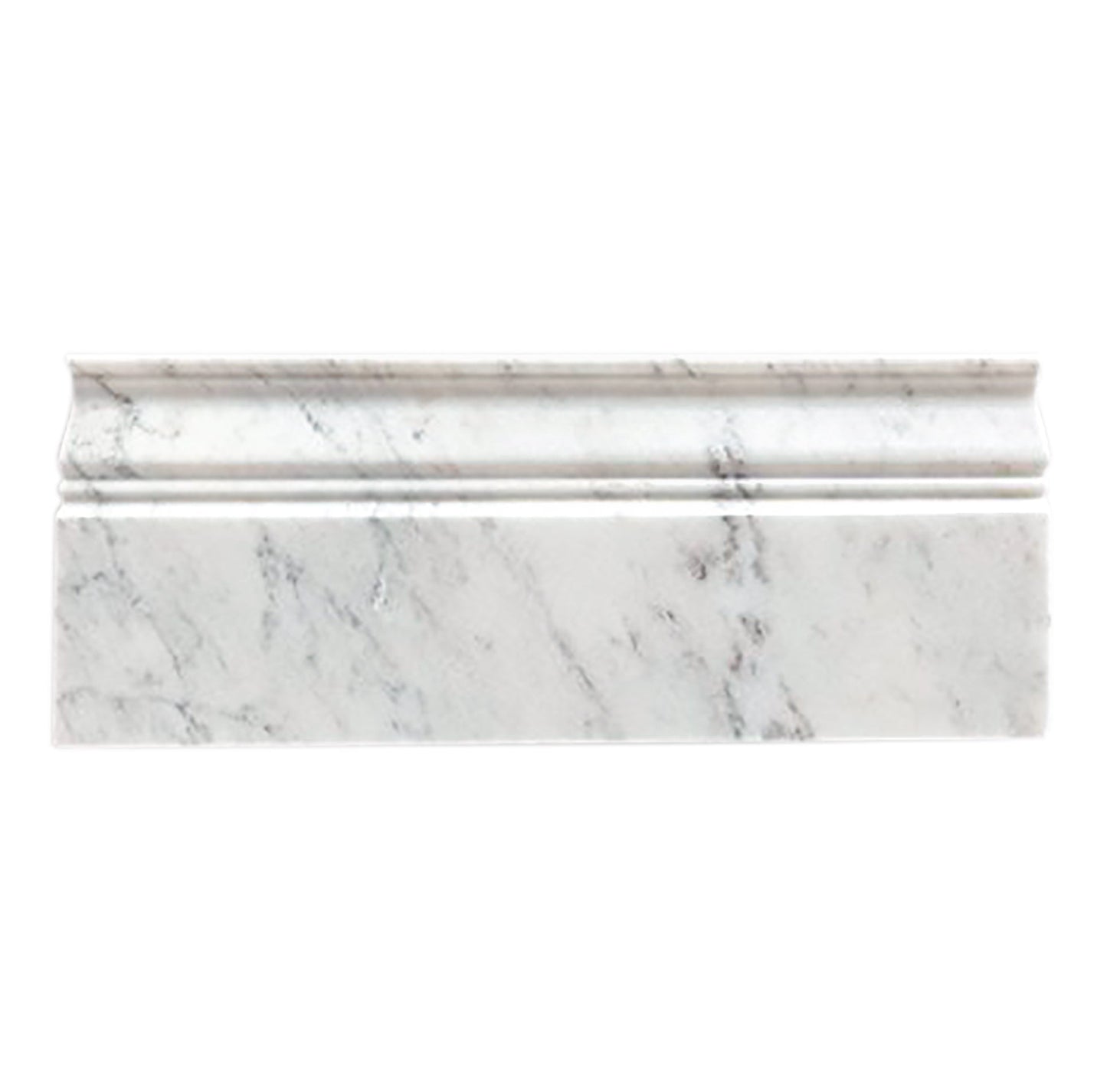 Carrara Italian White Baseboard Trim Tile  4 3/4" x 12"
