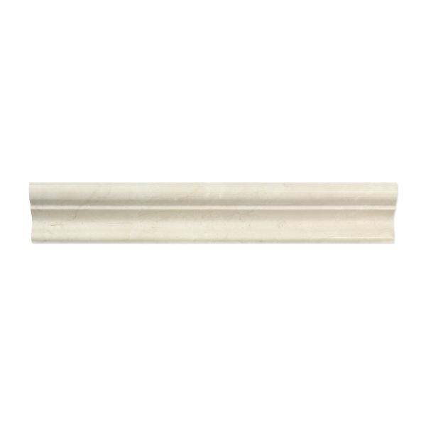 Crema Marfil Polished Crown Trim Tile 2x12"