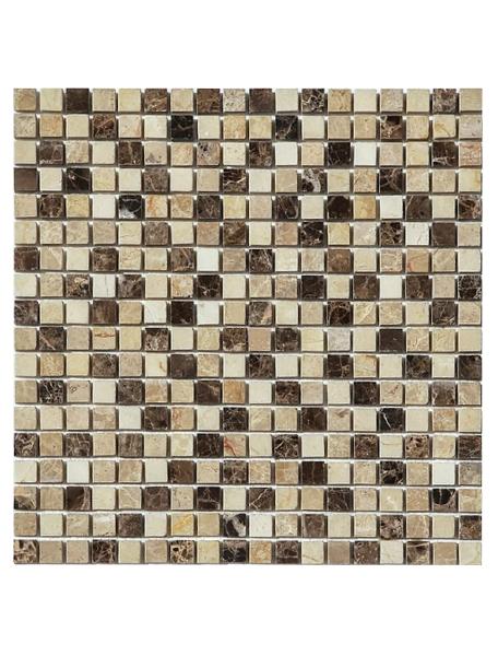 Azulejo de mosaico Crema Marfil pulido con acabado claro y oscuro de 1,6 x 1,6 cm