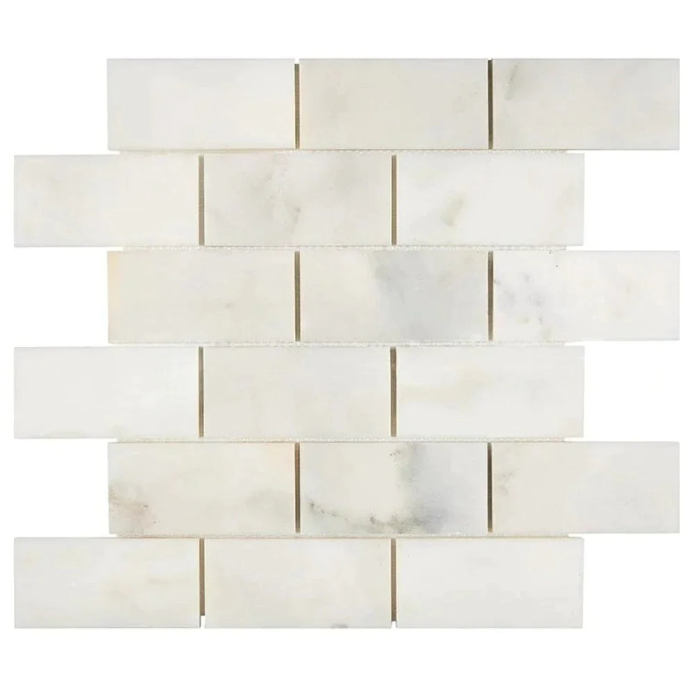 Calacatta Oliva Marble Mosaic 2" X 4" 3/8 Brick Mosaic