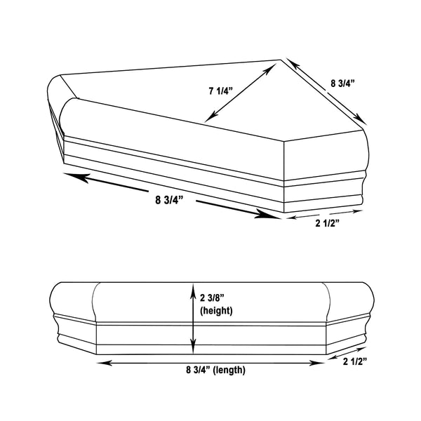 Estantería de esquina hecha a mano Emperador Dark - Grande
