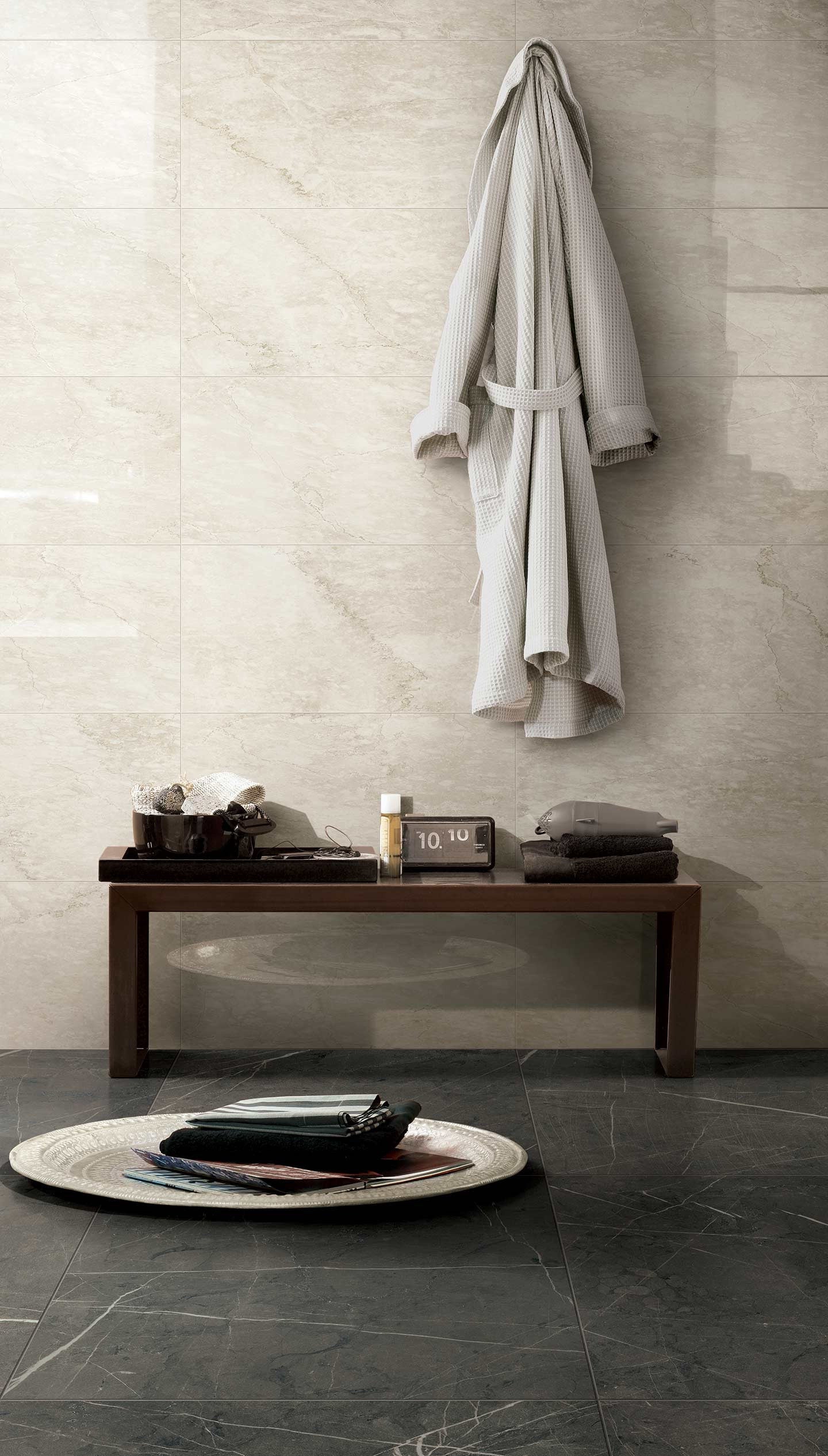 Crema Cerim Marble Look Honed Porcelain Tile - 12" x 24"