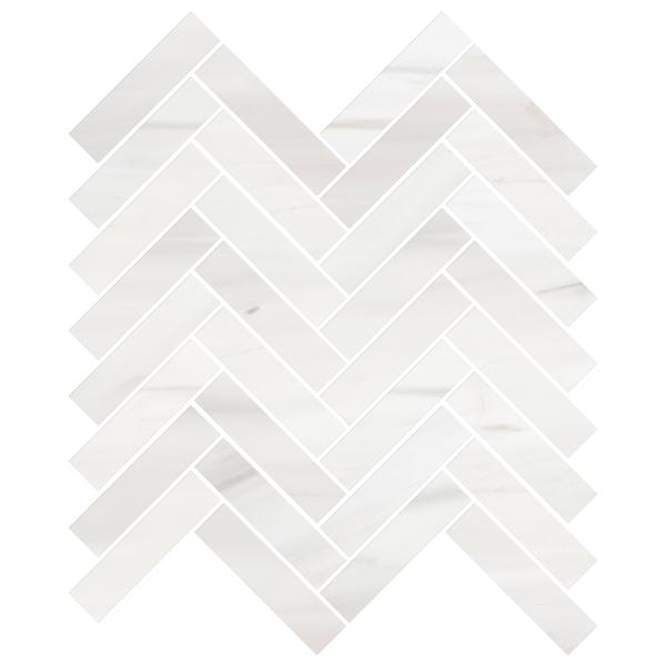 Azulejo de mosaico de espiga de dolomita blanca de 2,5 x 10 cm