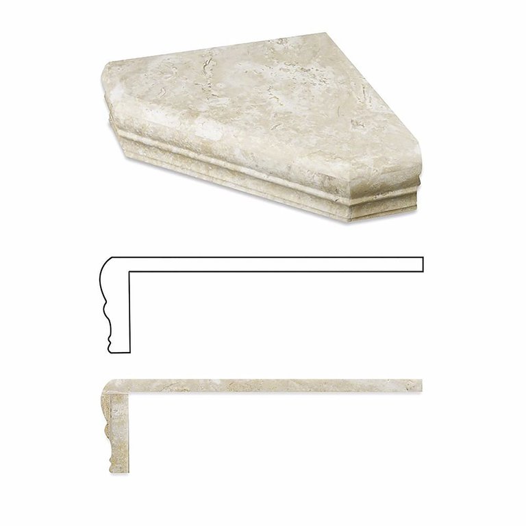 Estantería de esquina hecha a mano en color crema Durango - Grande