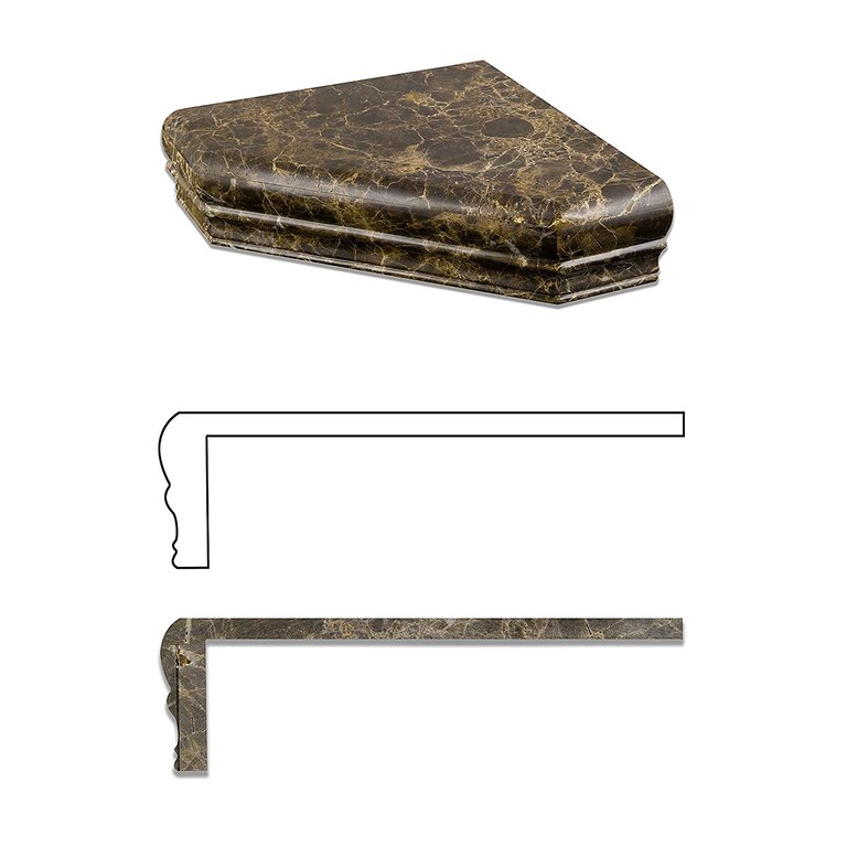 Estantería de esquina hecha a mano Emperador Dark - Grande