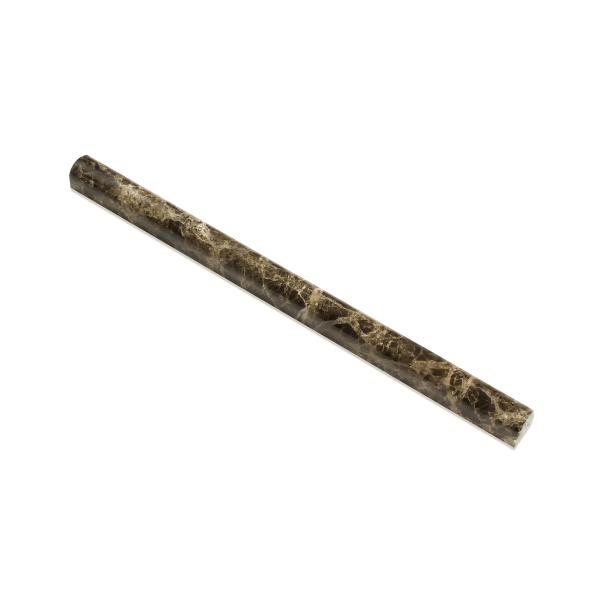 Azulejo de borde redondeado pulido Emperador Dark de 3/4 x 12 pulgadas