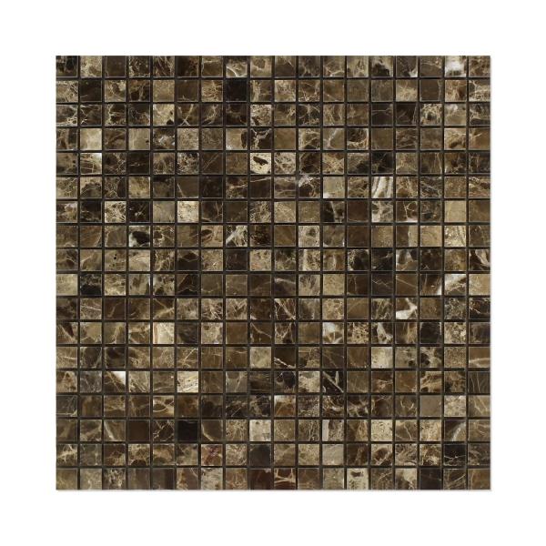 Azulejo de mosaico cuadrado Emperador Dark de 5/8 x 5/8"