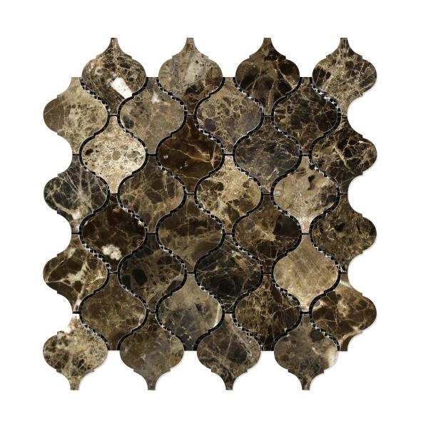 Azulejo de mosaico arabesco pulido oscuro Emperador