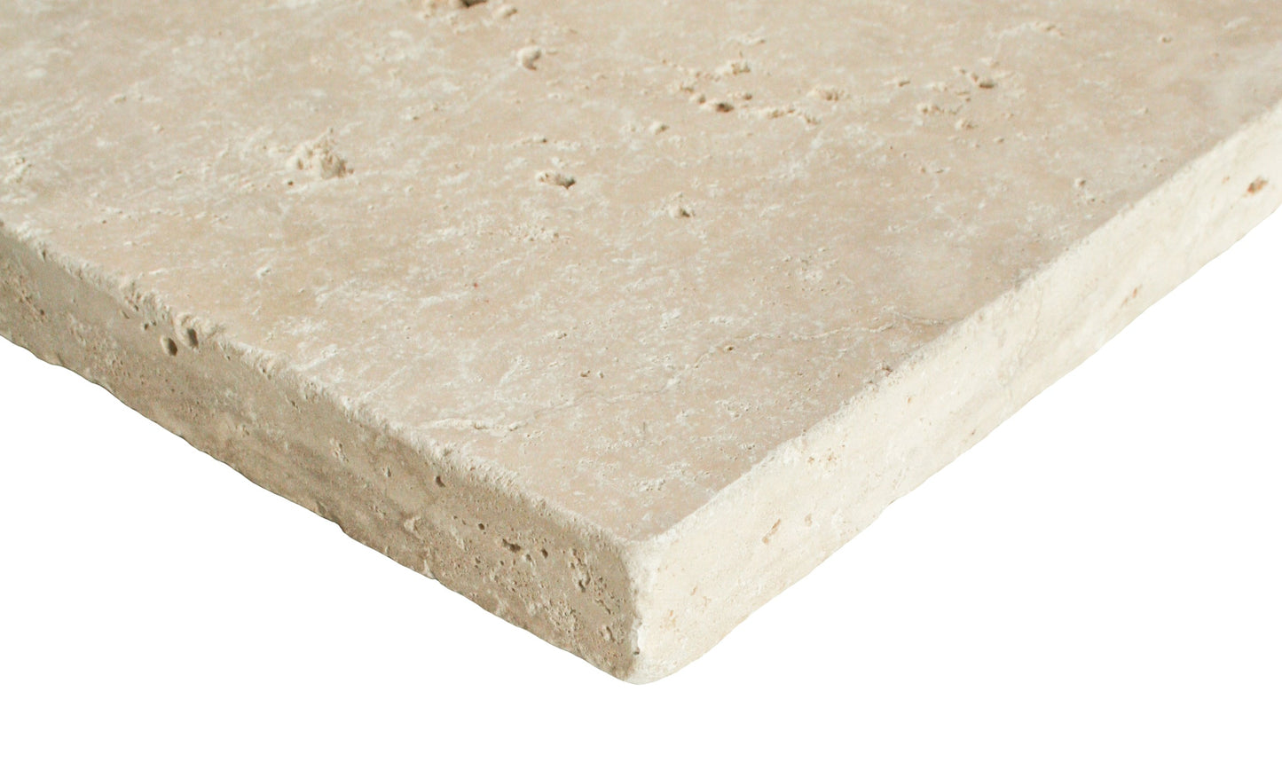 Ivory Travertine Tumbled Exterior Pool Paver 16X16" 1 1/4"
