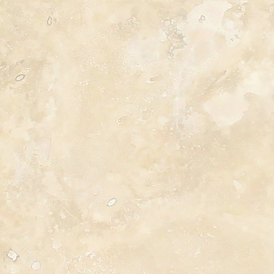 Ivory Travertine Filled & Polished Vein Cut Wall and Floor Tile 18x18"