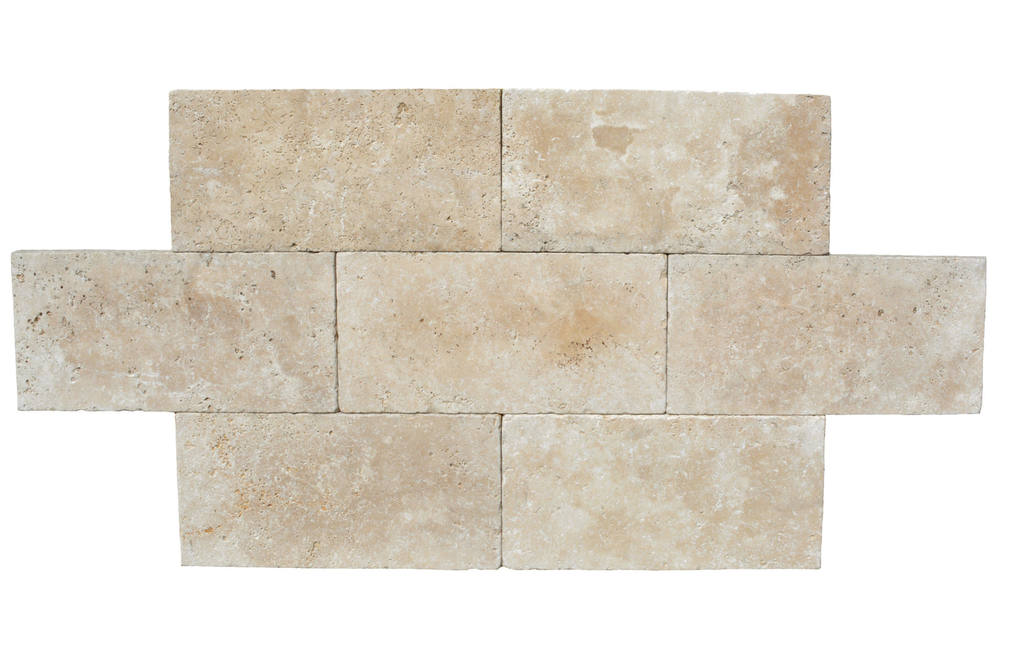 Latte Travertine Tumbled Exterior Pool Paver 8X16" 1 1/4"