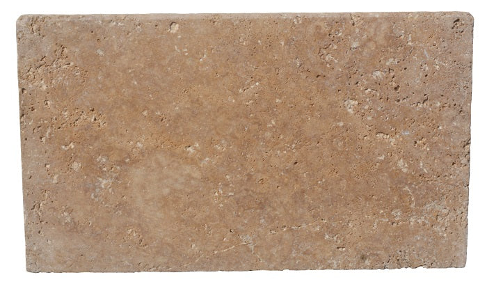 Mocha Noce Travertine Tumbled Modern Pool Coping 12x24" 2"